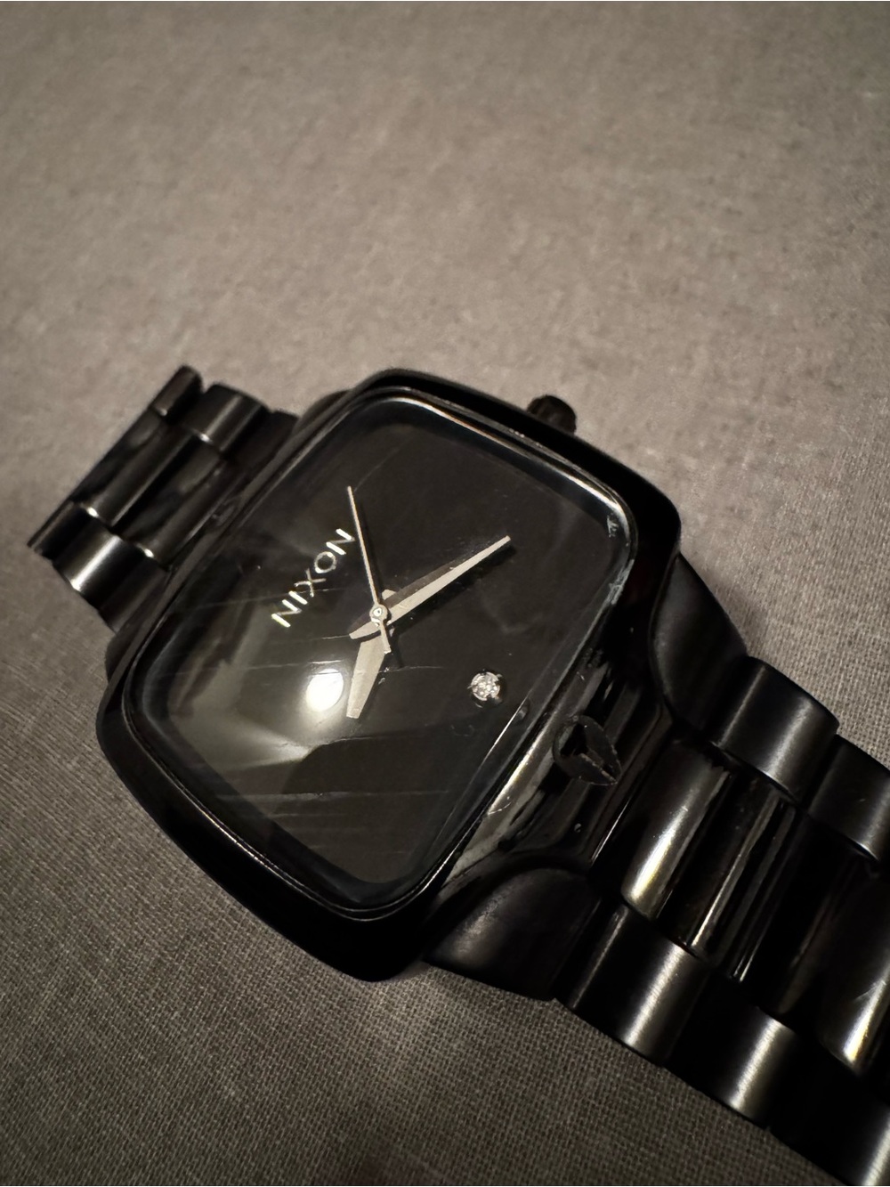 Nixon Men’s Black Stainless Steel Square Watch